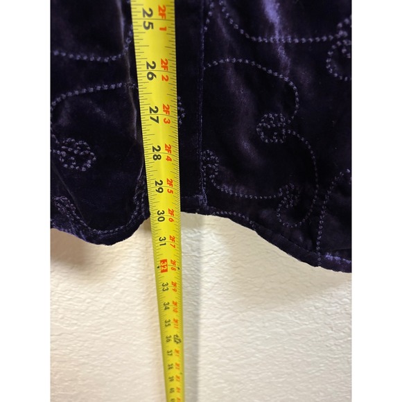White Stag Woman Purple Velvet‎ Embroidered Button Down Shirt Top Plus Size XL - Picture 6 of 8